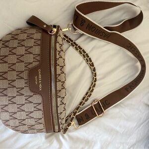 Brown Patterned Crossbody Bag